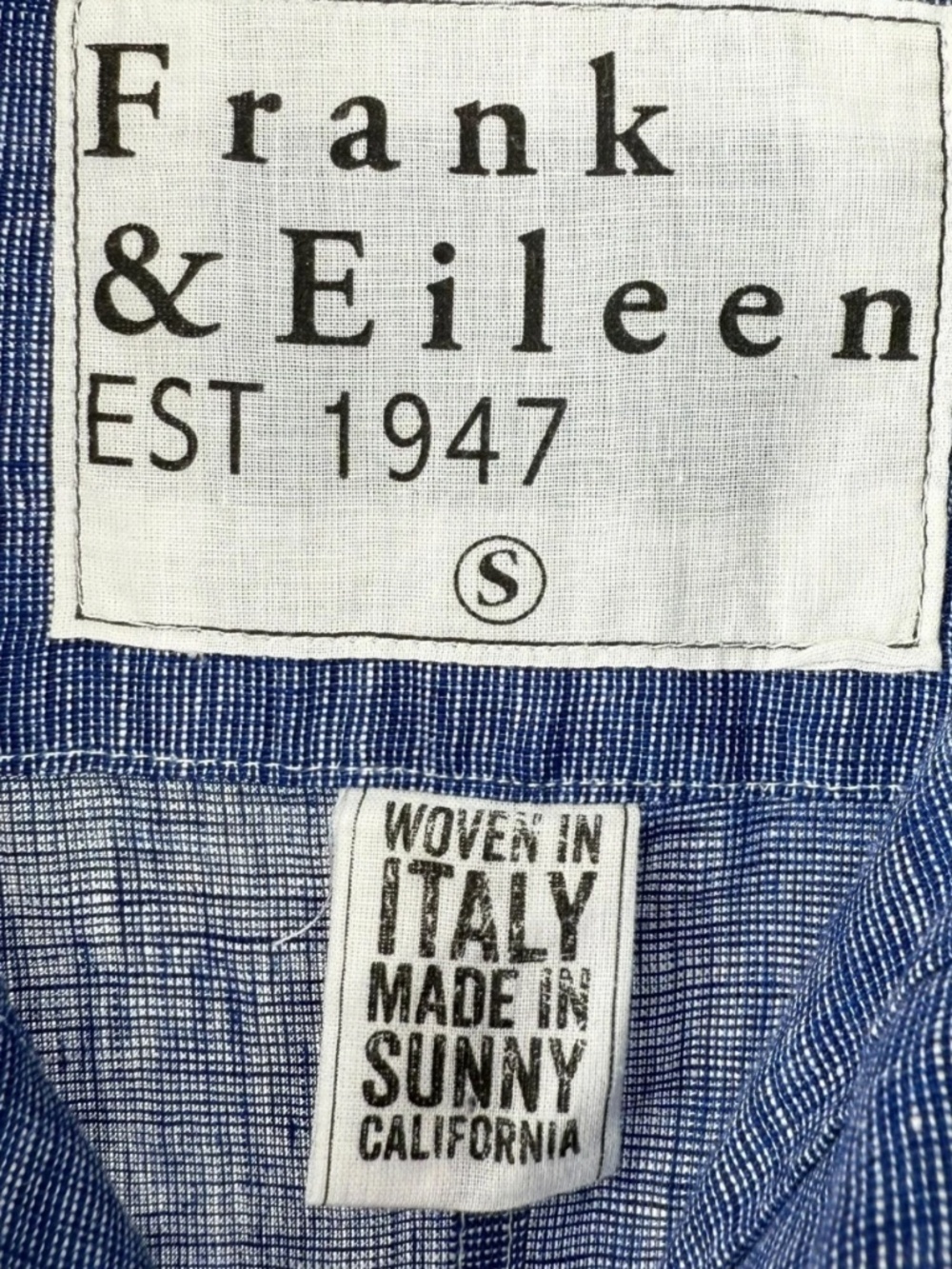 Frank & Eileen Dress Linen Murphy Blue Long Sleeve Shirt Dress